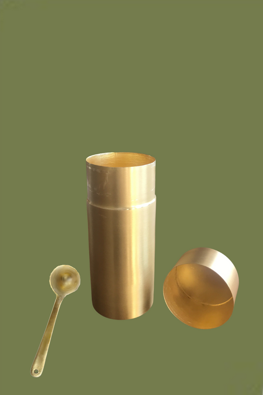 Brass Shampoo Storage Canister & Spoon
